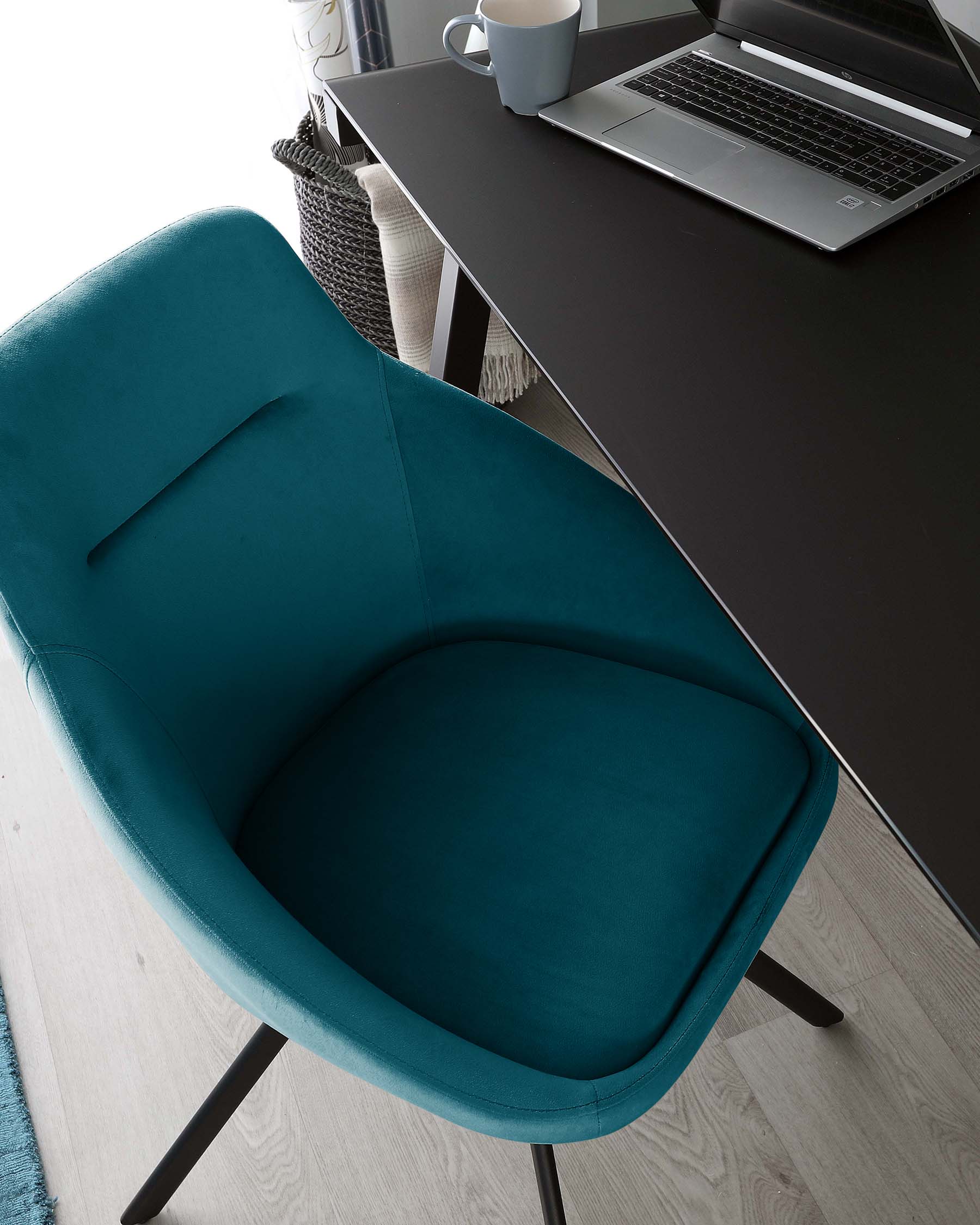 Cleo Dark Teal Velvet Swivel Chair