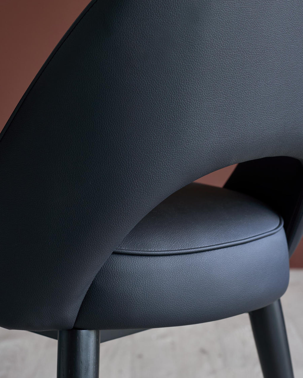 Clover black faux leather dining chair