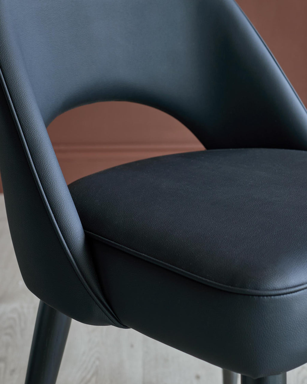 Clover black faux leather dining chair