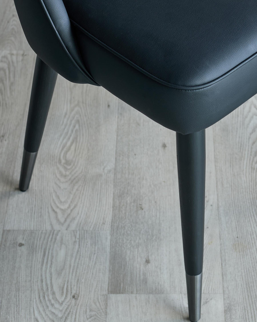 Clover black faux leather dining chair