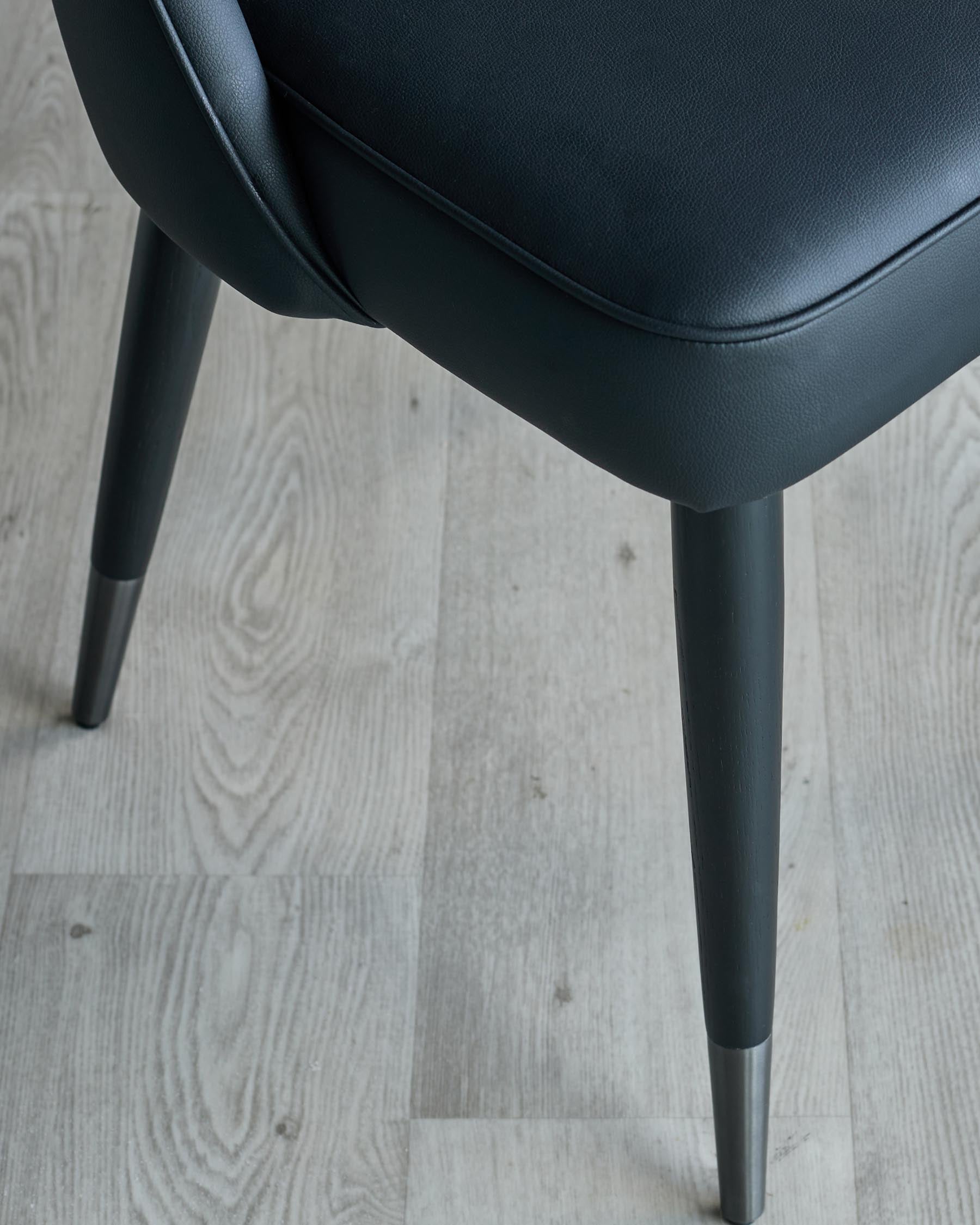 Clover black faux leather dining chair