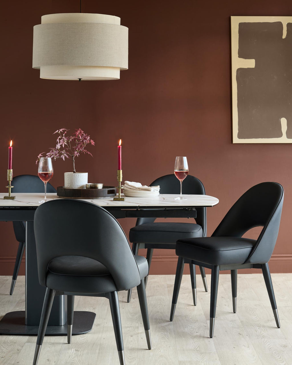 Clover black faux leather dining chair