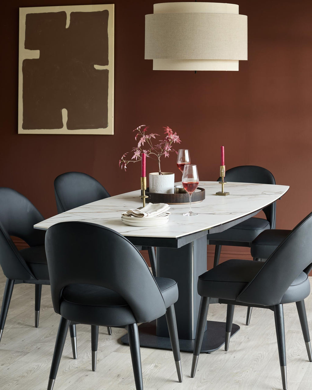 Clover black faux leather dining chair