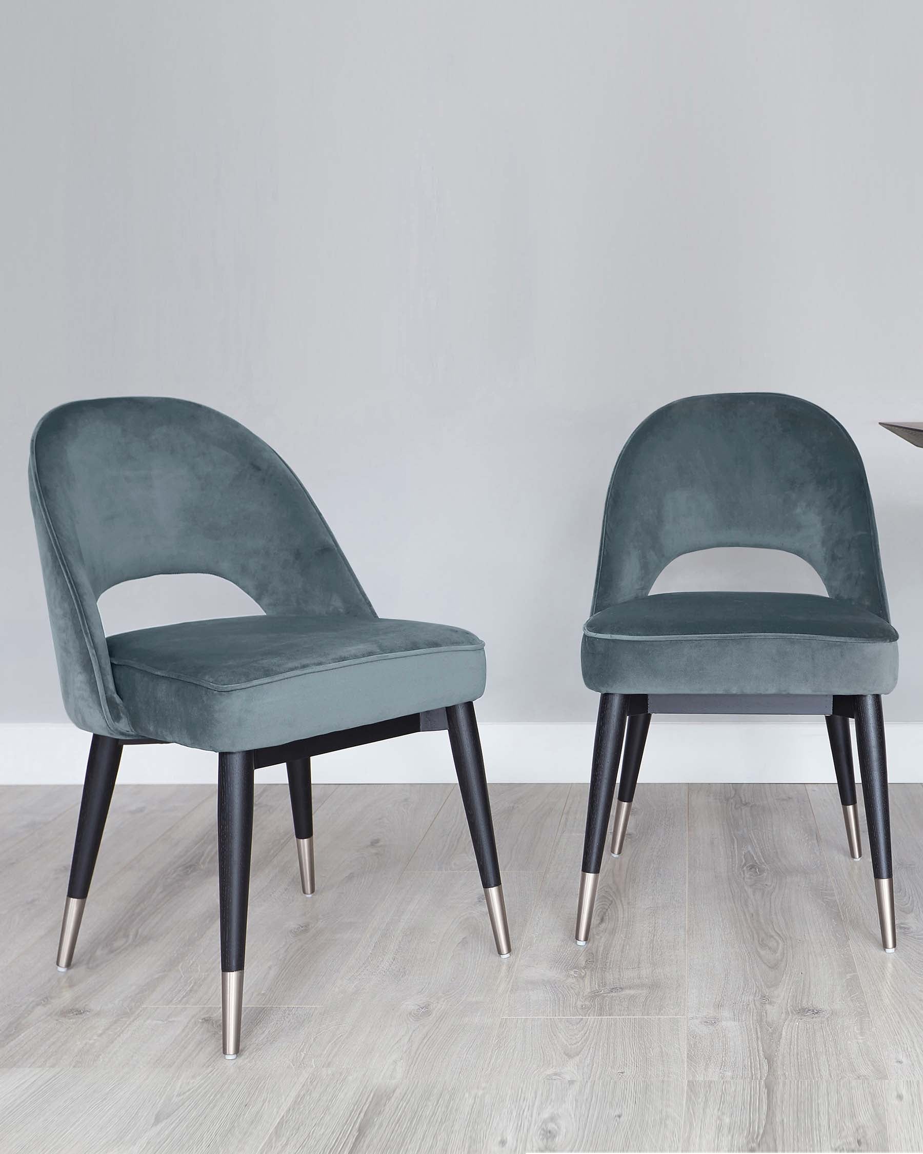 Clover Blue Grey Velvet Dining Chair