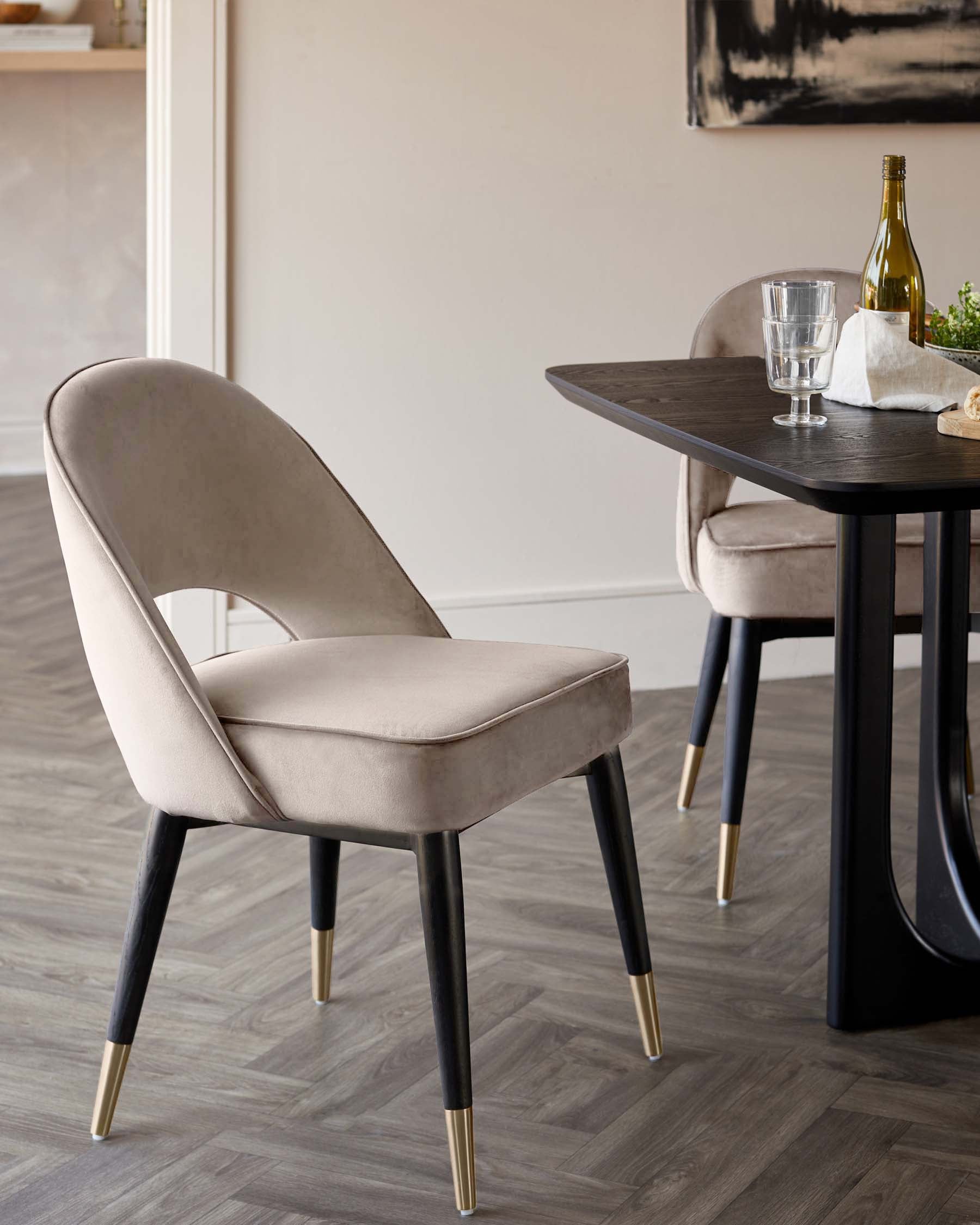 Clover Champagne Velvet Dining Chair