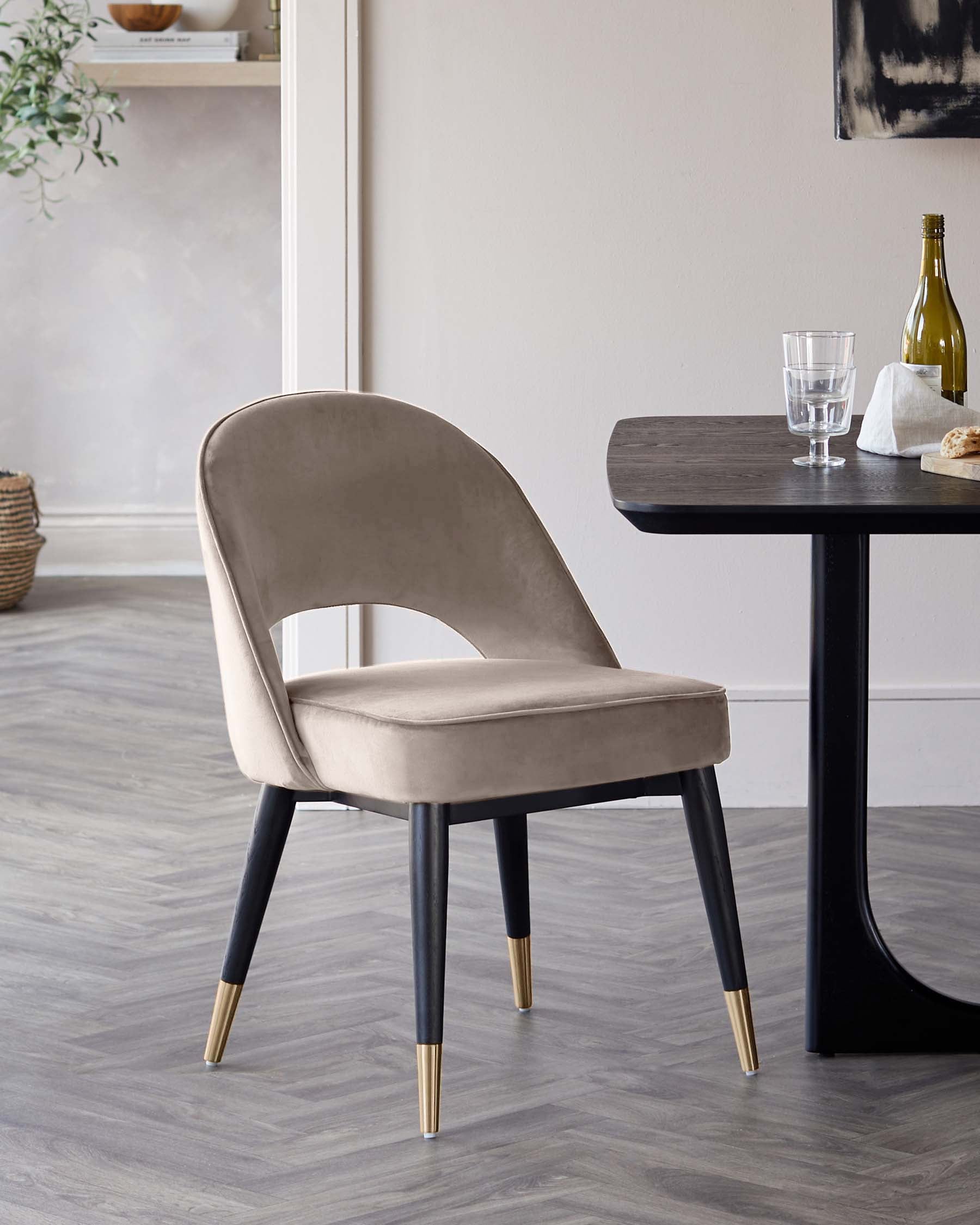 Clover Champagne Velvet Dining Chair