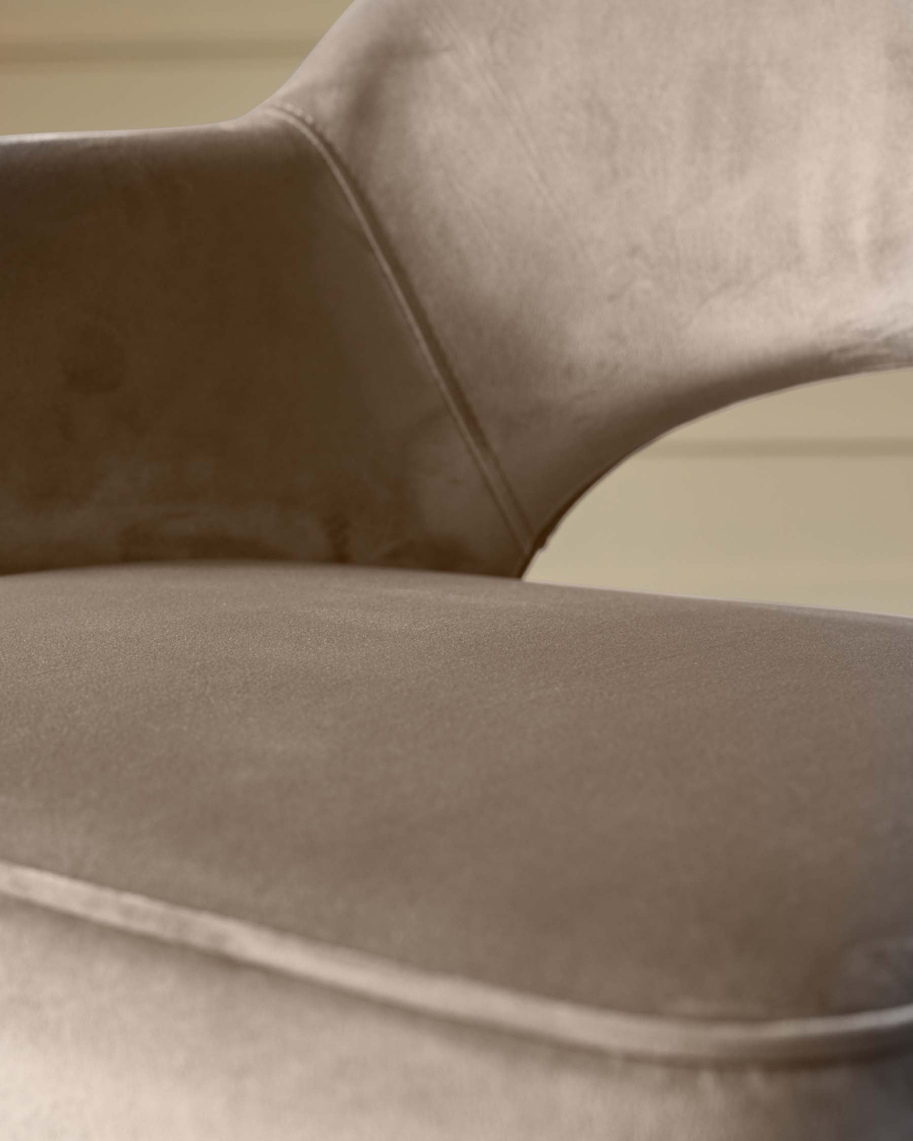 Clover Champagne Velvet & Brushed Brass Dining Armchair