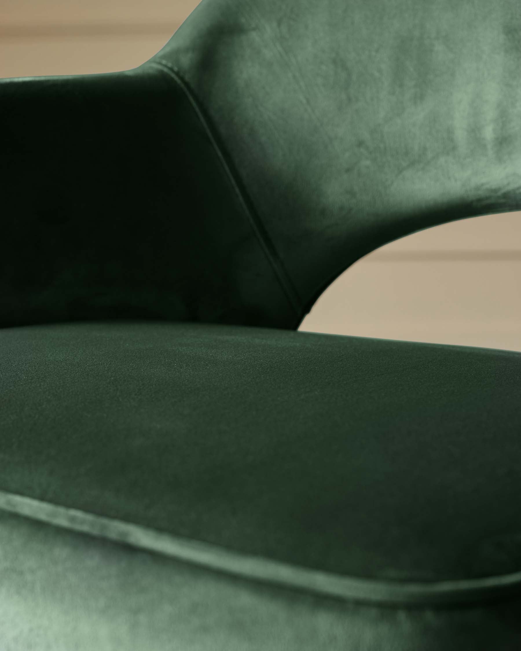 Clover Dark Green Velvet & Brass Dining Armchair