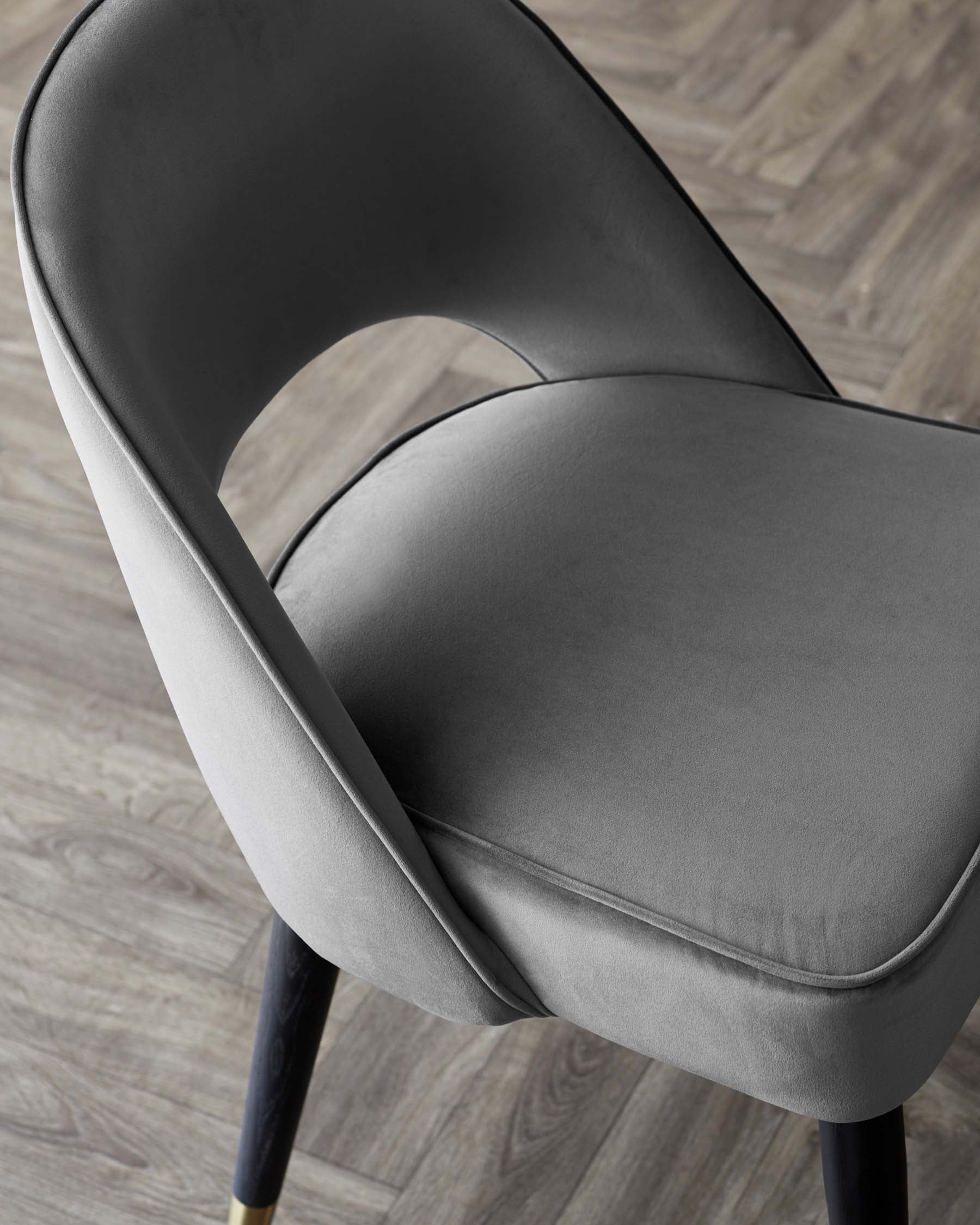 Clover Dark Grey Velvet Dining Chair
