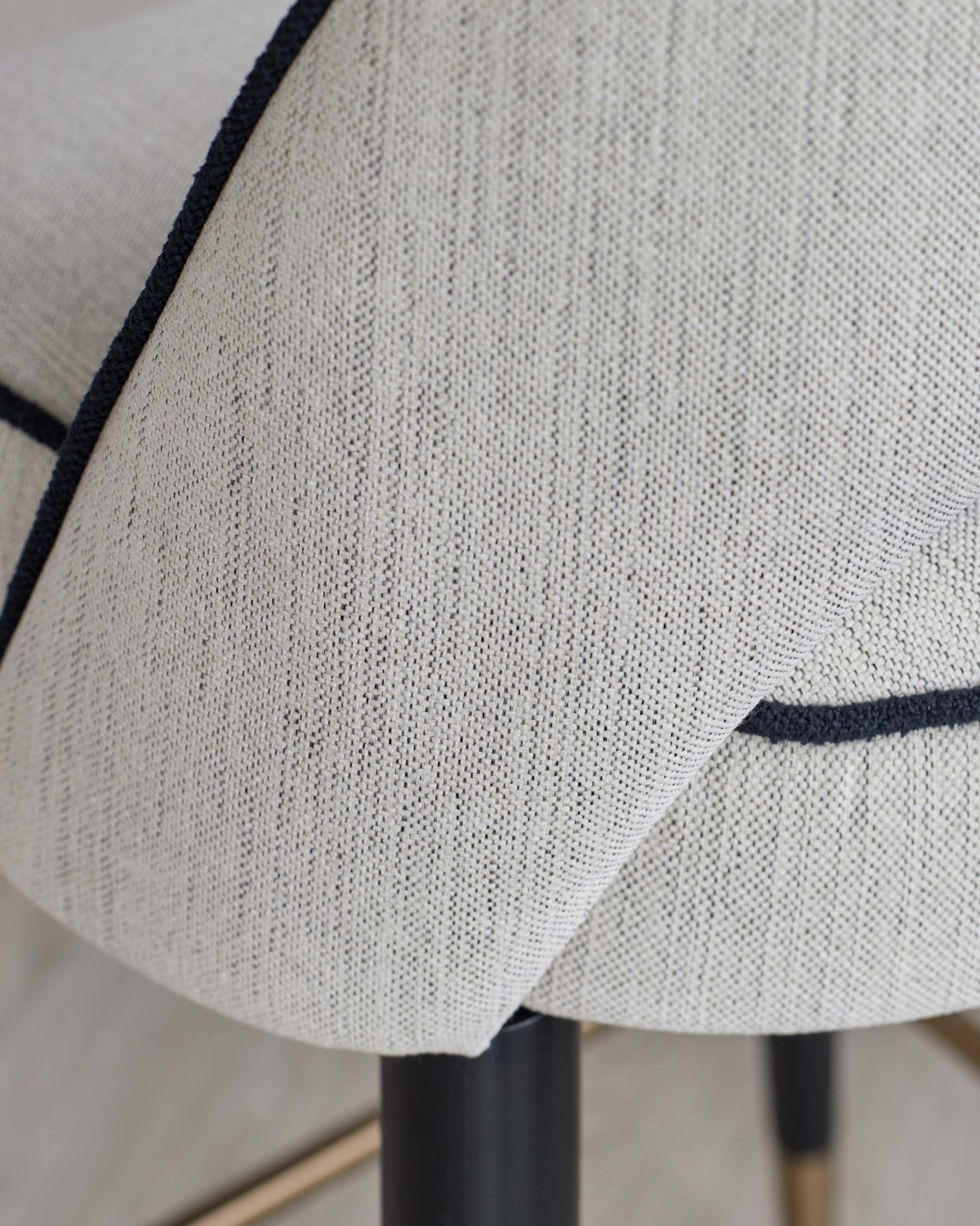Clover ivory dual tone fabric bar stool with bronze legs