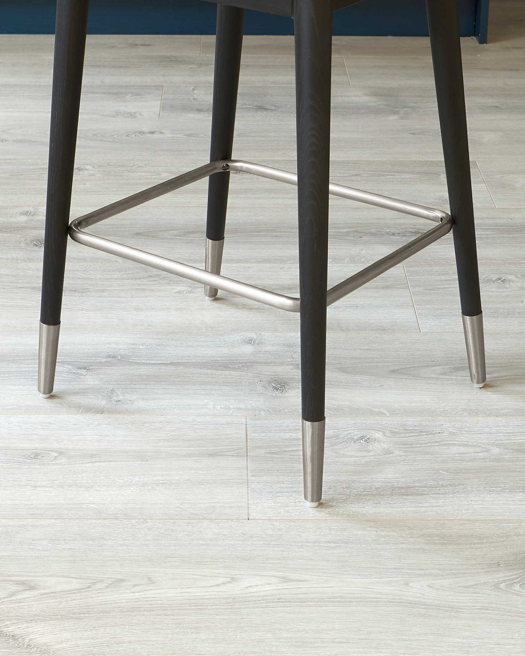 Clover Dark Grey Velvet Bar Stool With Stainless Steel Caps