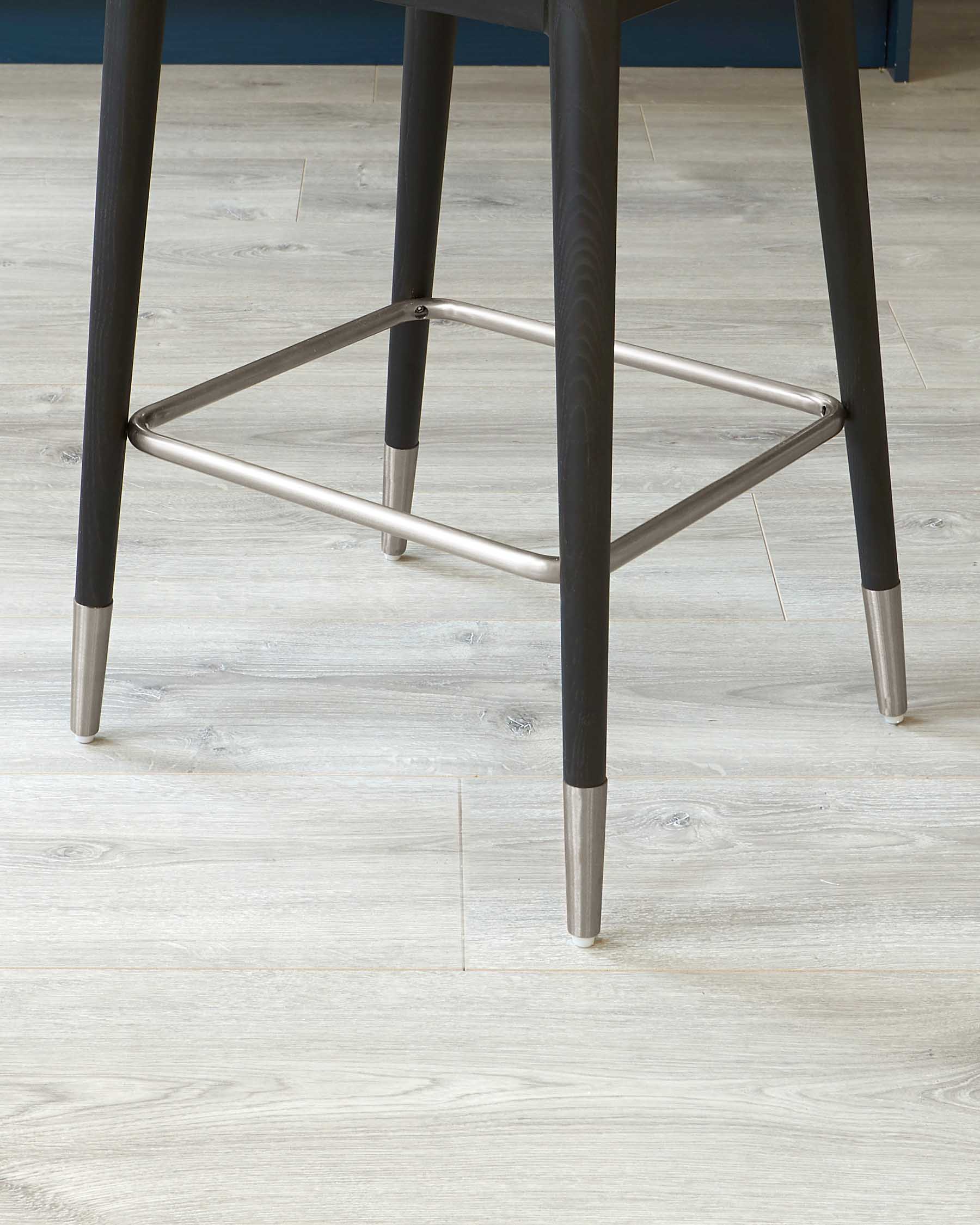 Clover Dark Grey Velvet Bar Stool With Stainless Steel Caps
