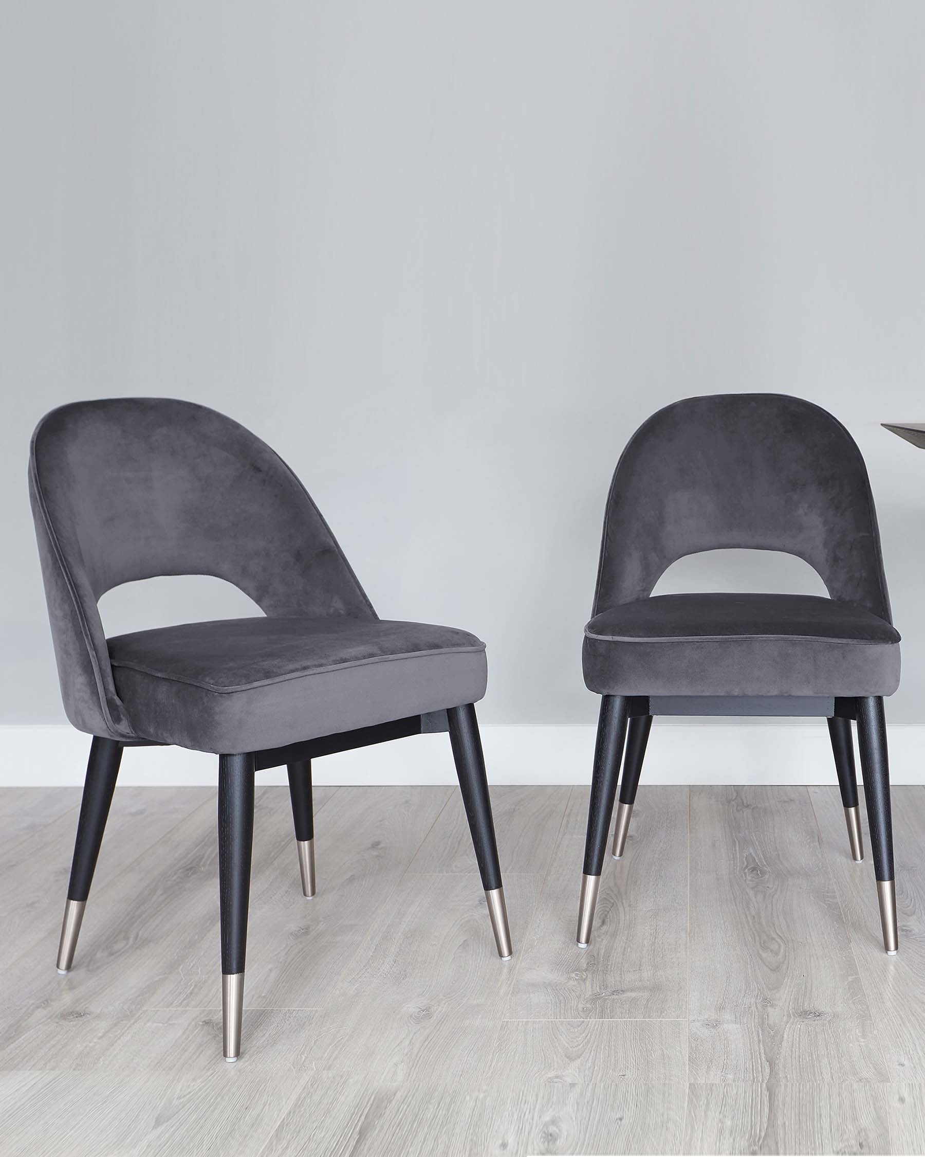 Clover dark grey velvet dining chair