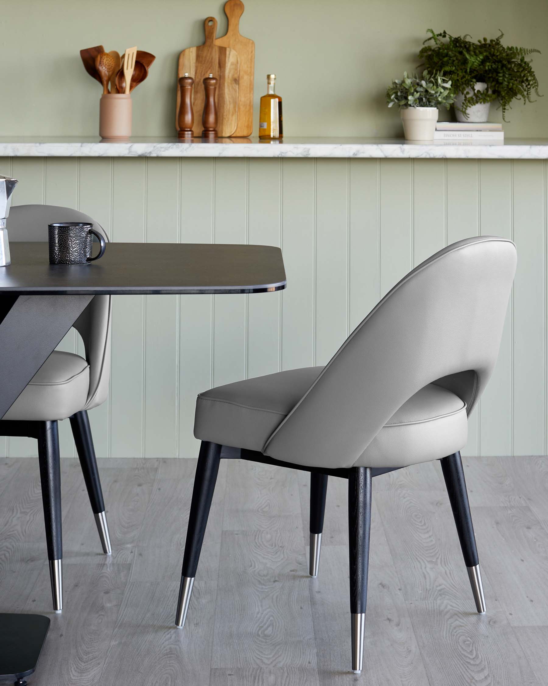Clover Light Grey Faux Leather Dining Chair