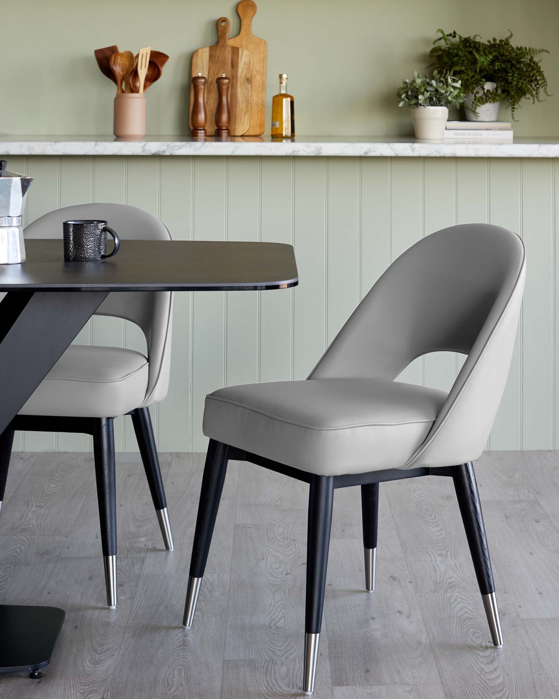 Clover Light Grey Faux Leather Dining Chair