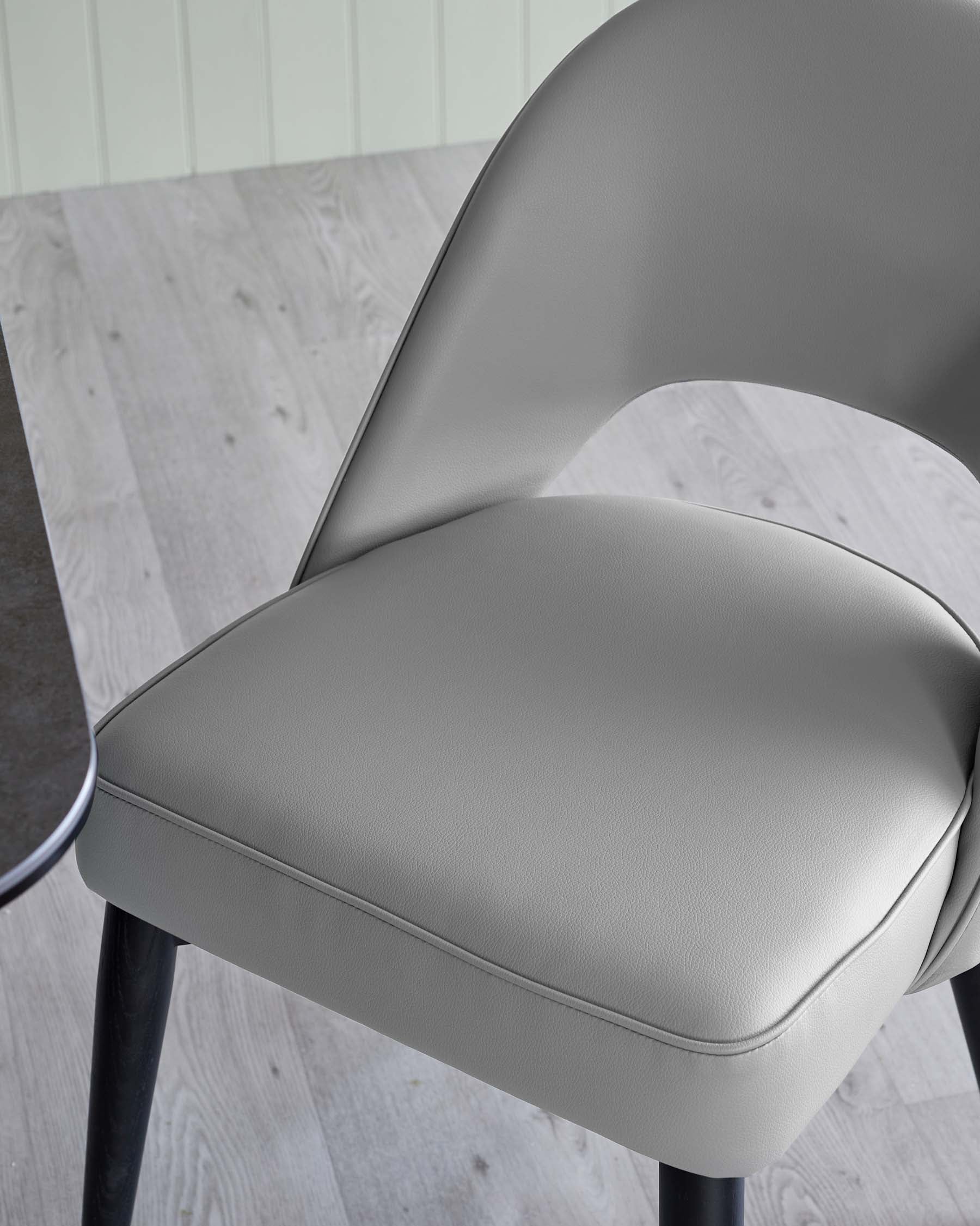 Clover Light Grey Faux Leather Dining Chair
