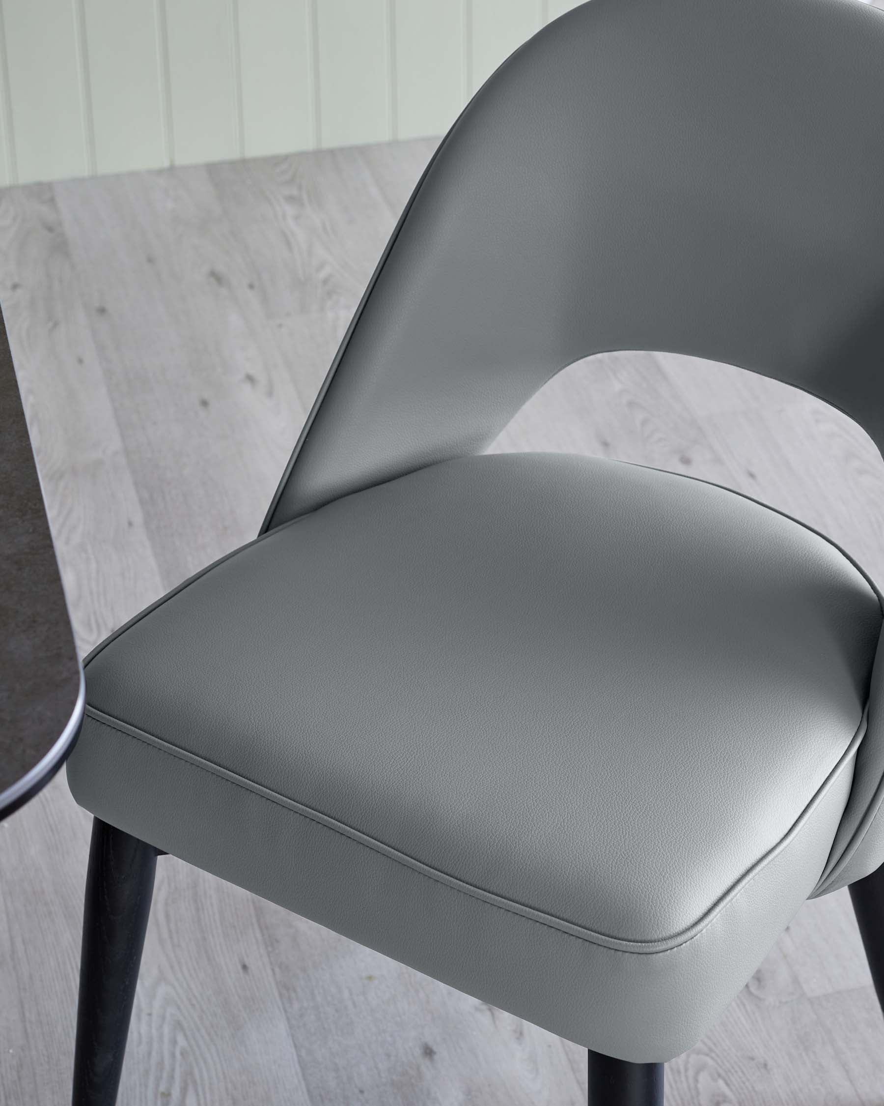 Clover Mid Grey Faux Leather Dining Chair