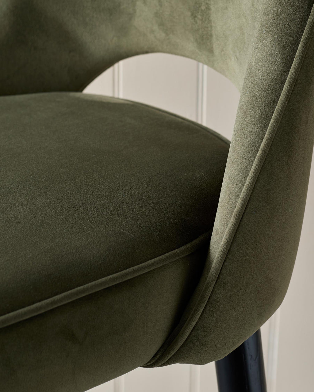Clover olive green velvet bar stool