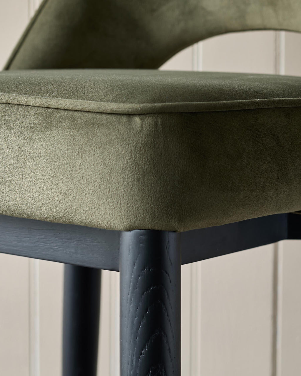 Clover olive green velvet bar stool