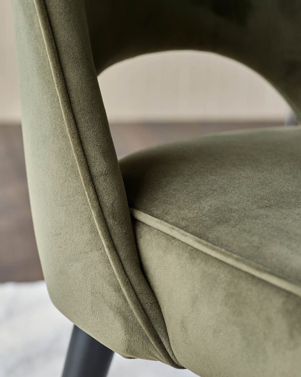 Clover olive green velvet dining chair