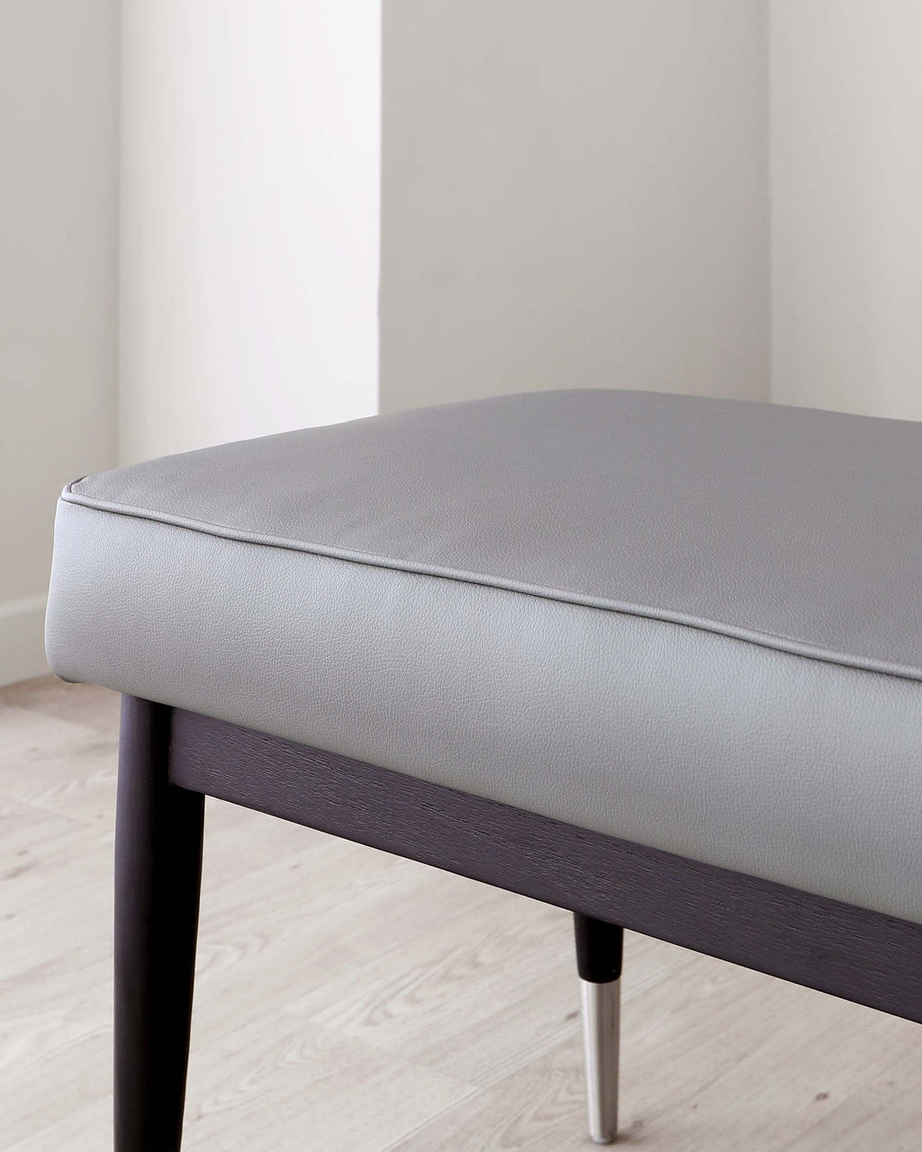 Clover mid grey faux leather bench without backrest
