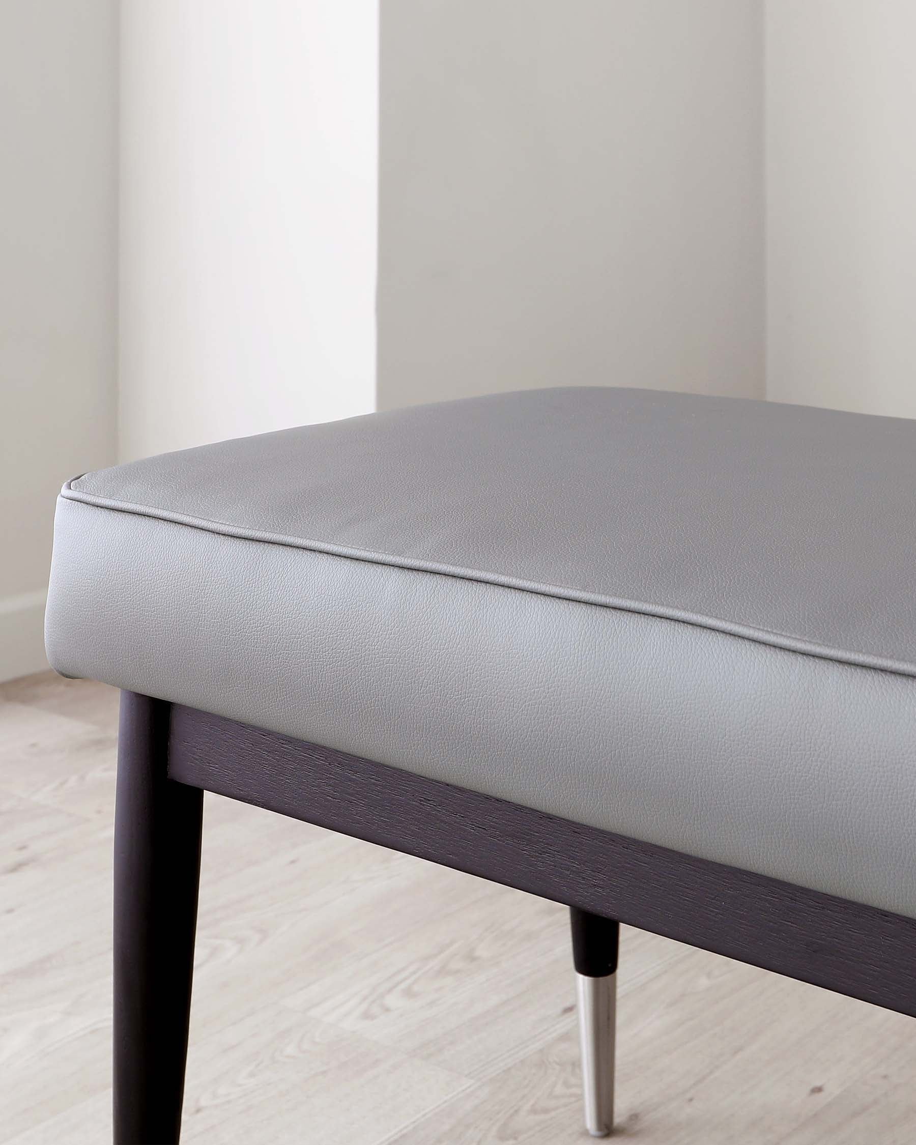 Clover mid grey faux leather bench without backrest