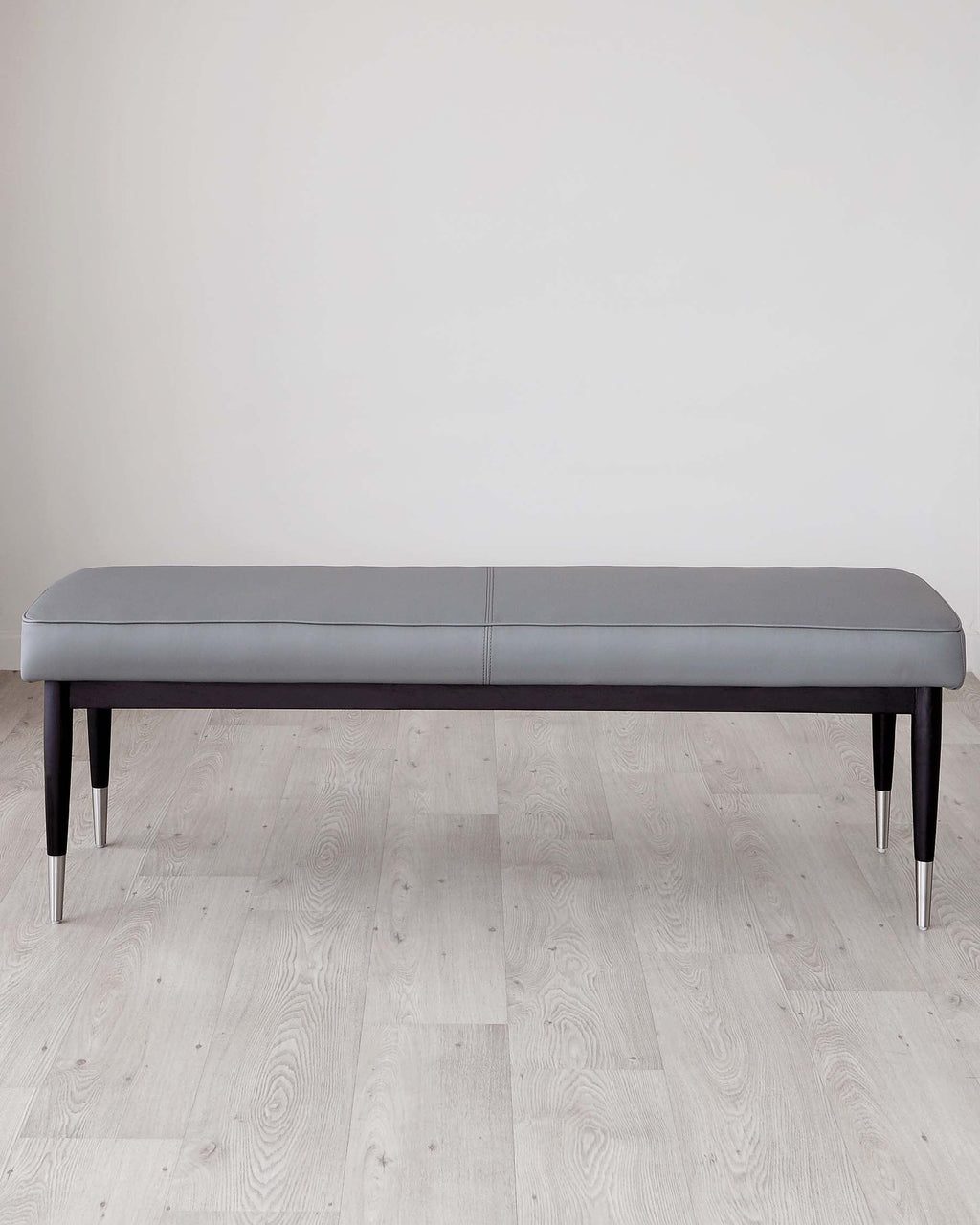 Clover mid grey faux leather bench without backrest