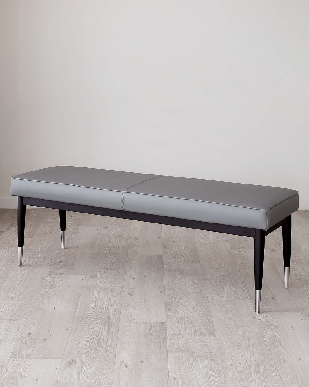 Clover mid grey faux leather bench without backrest
