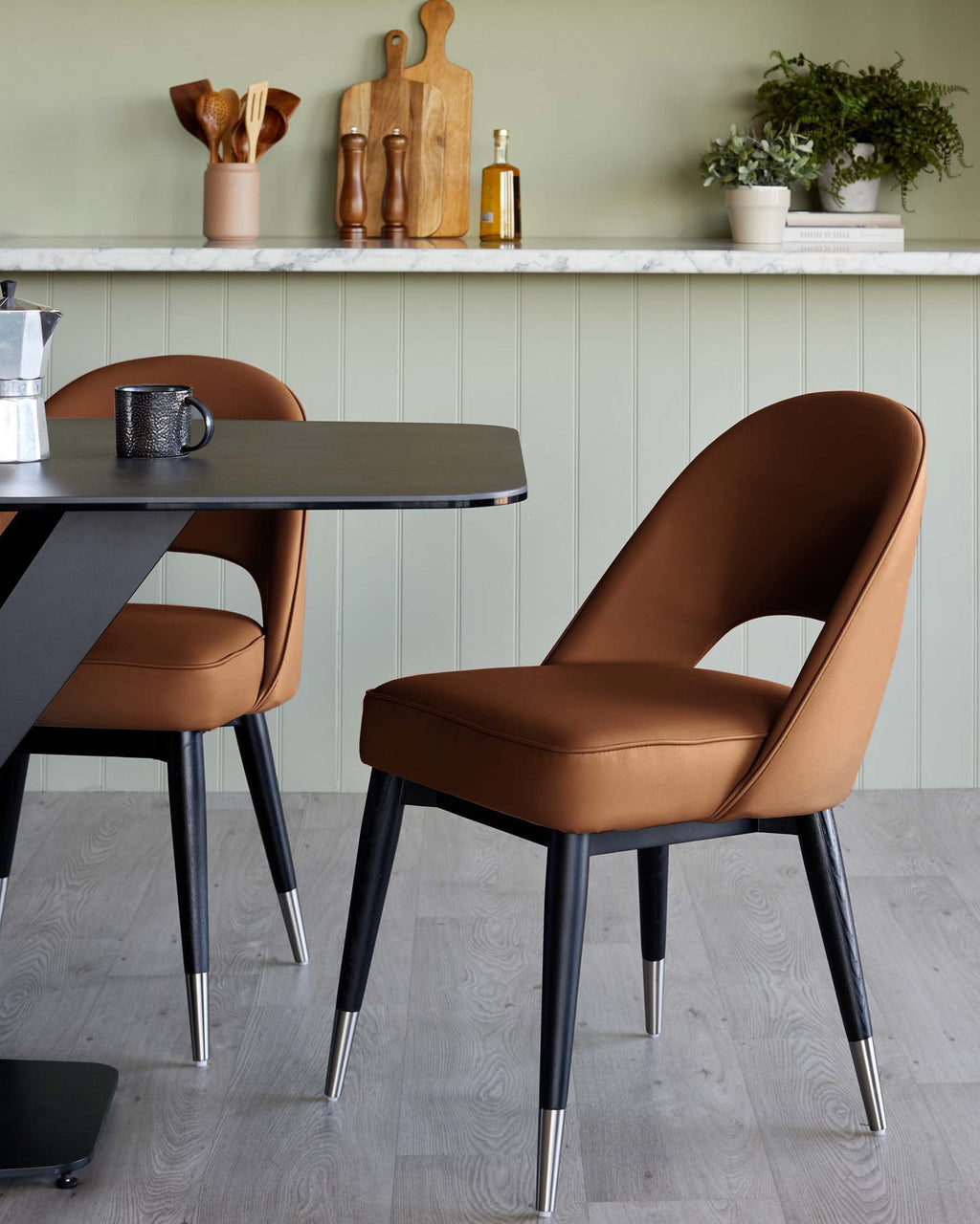 Clover Tan Faux Leather Dining Chair