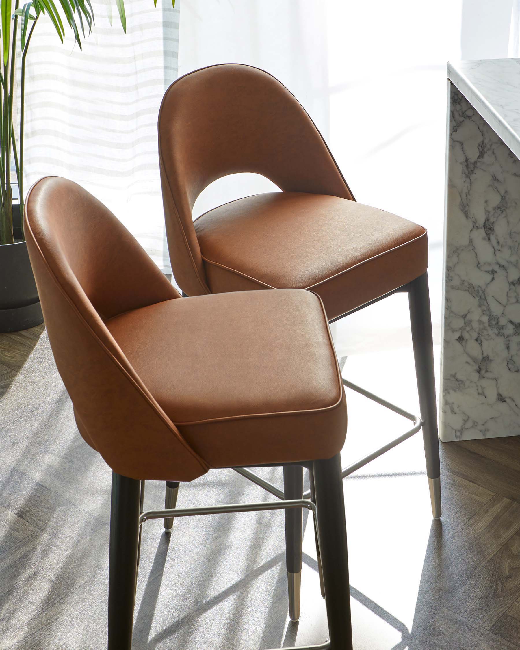 Clover Tan Faux Leather Bar stool