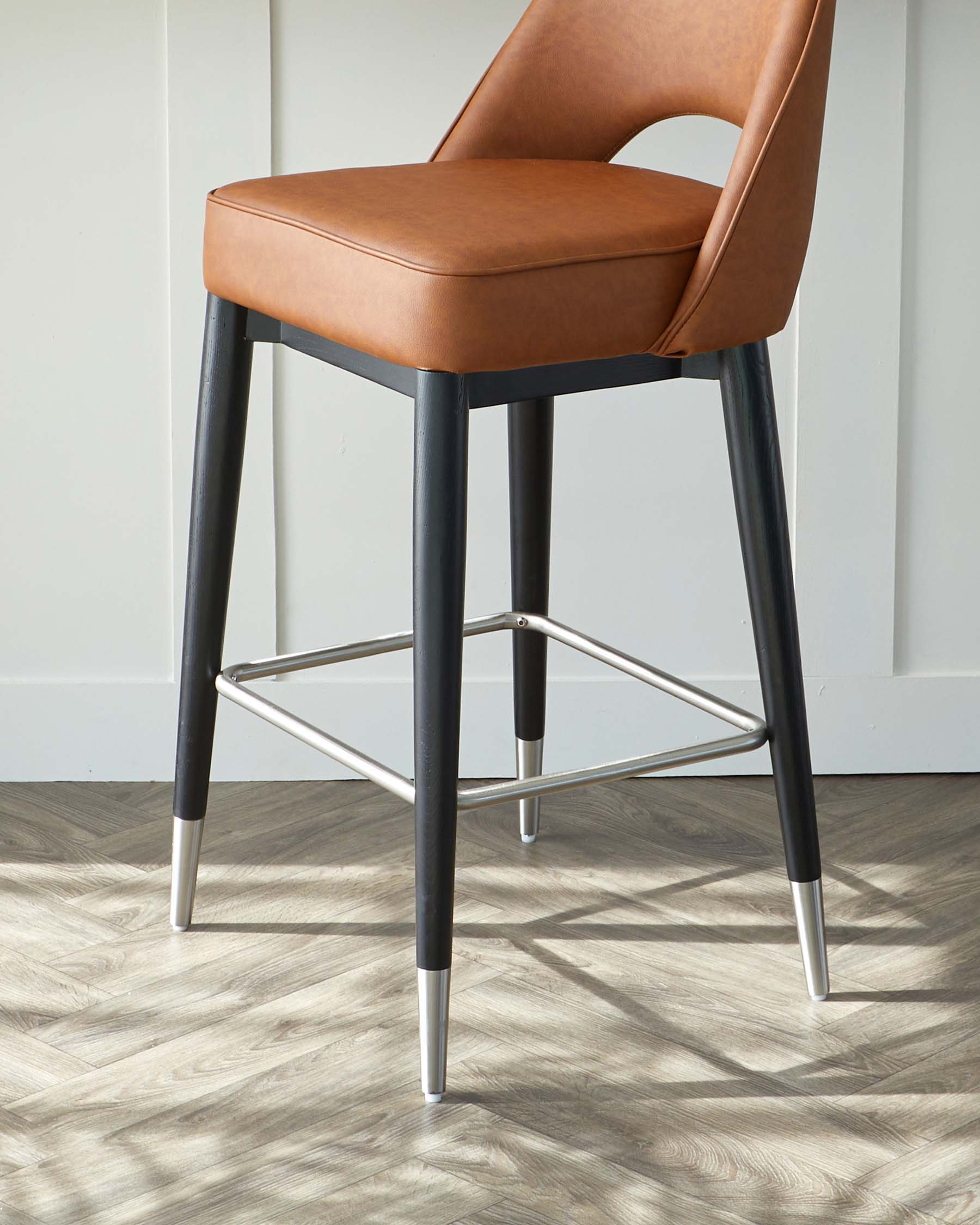 Clover Tan Faux Leather Bar stool
