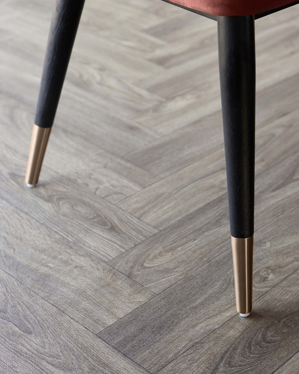 Clover toffee red velvet dining chair