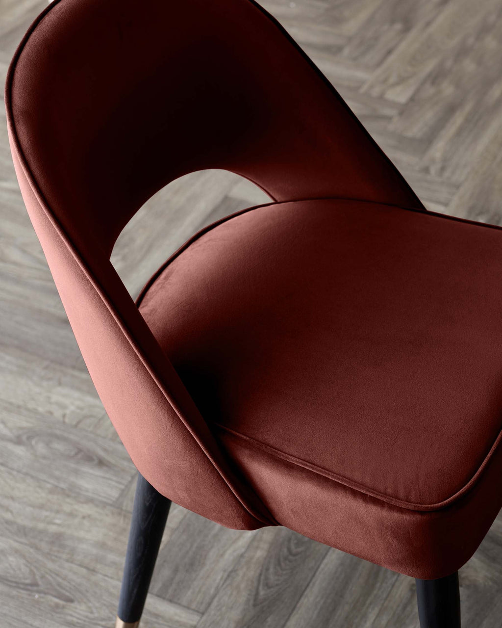 Clover toffee red velvet dining chair