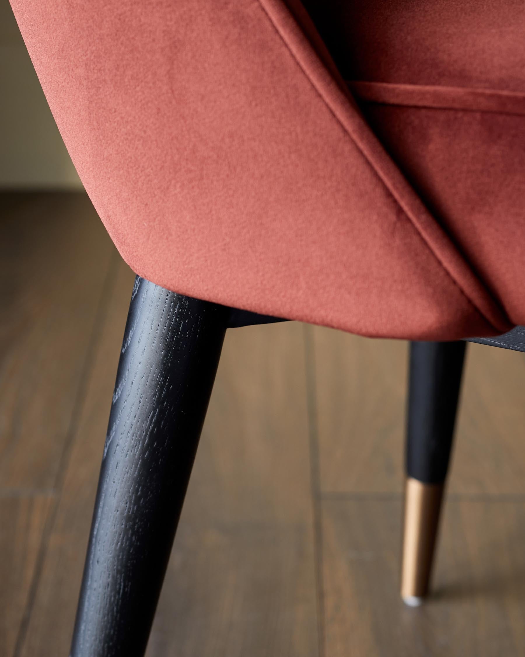 Clover toffee red velvet dining chair