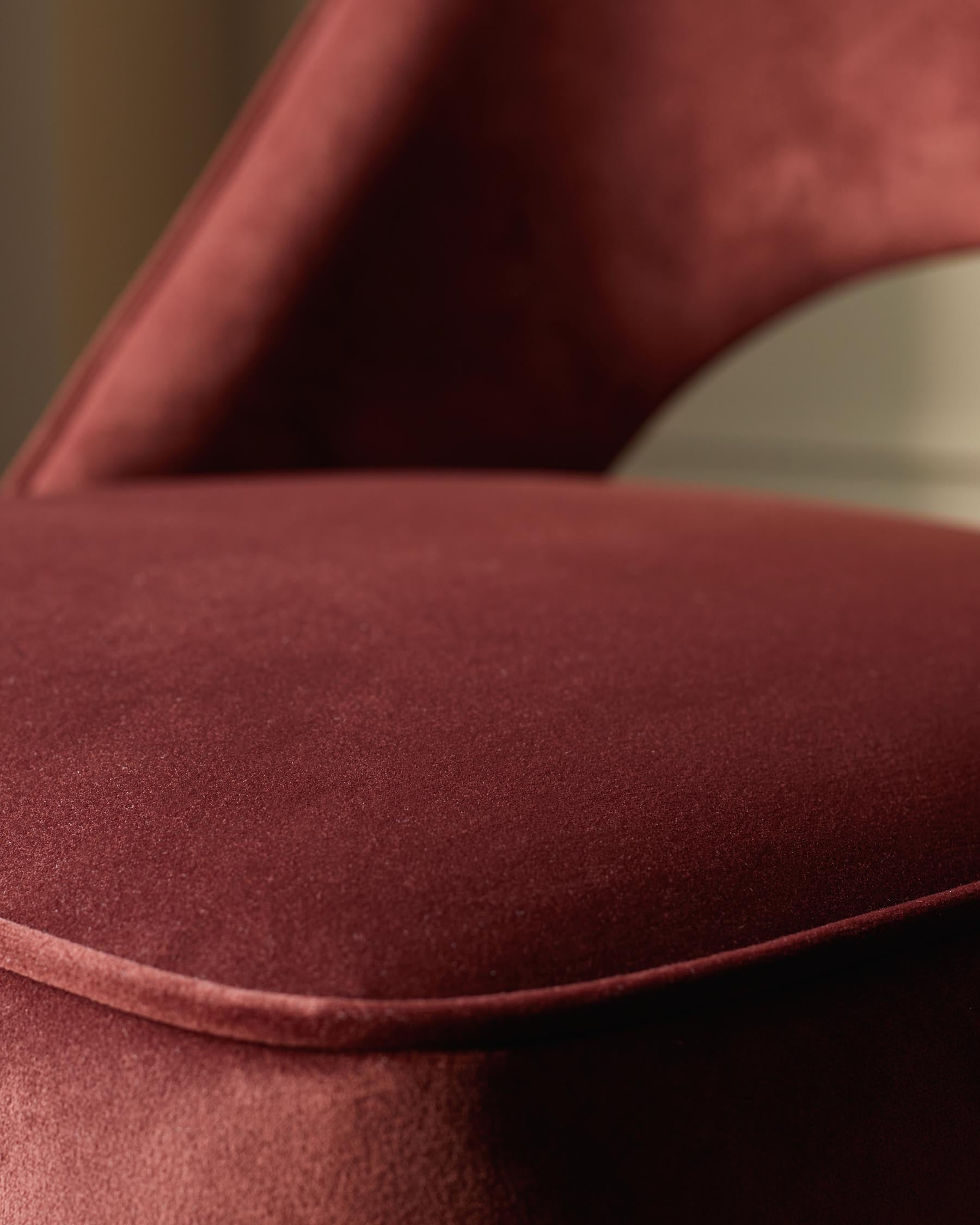 Clover toffee red velvet dining chair