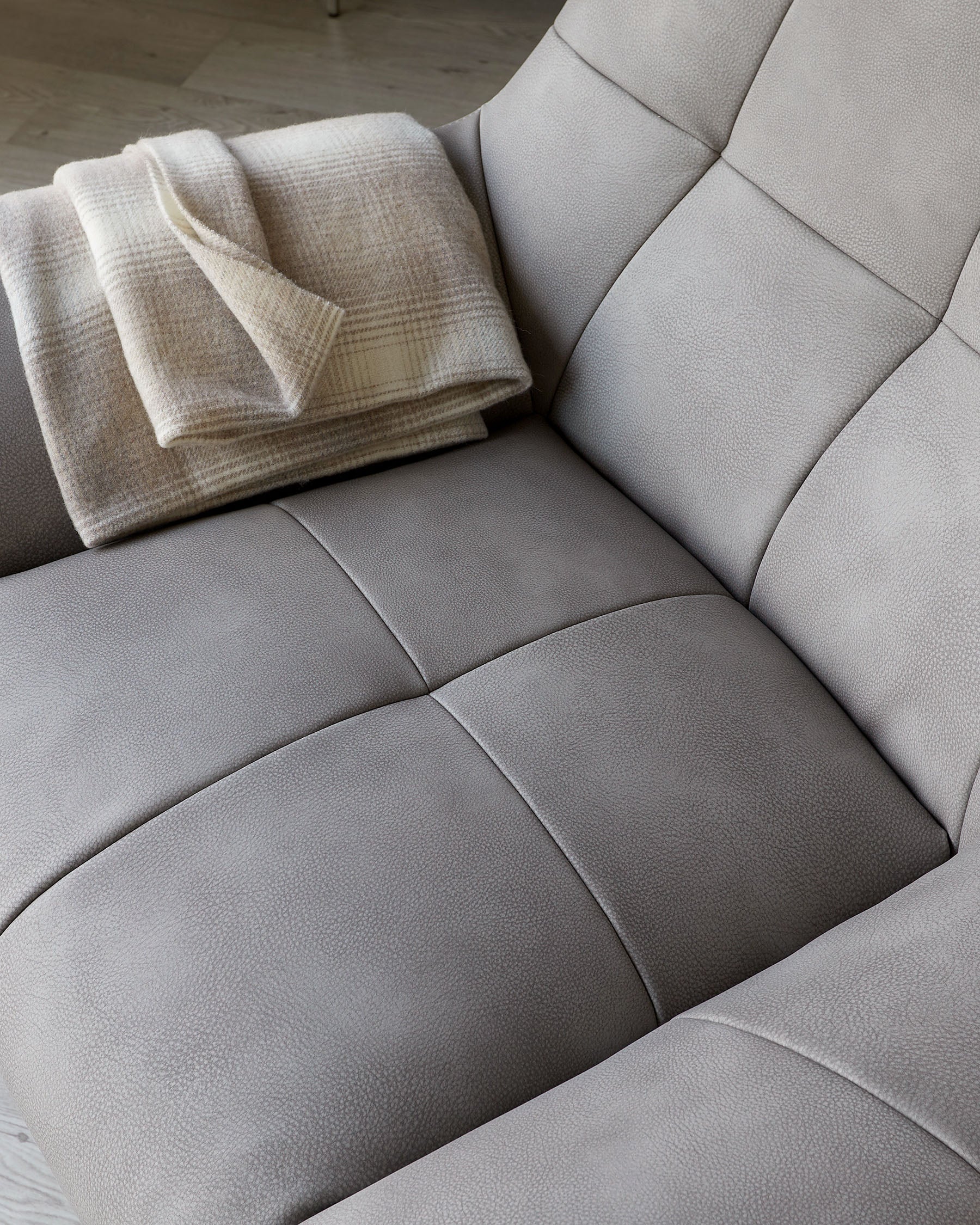 Canio Grey Faux Leather And Brushed Steel Accent Chair