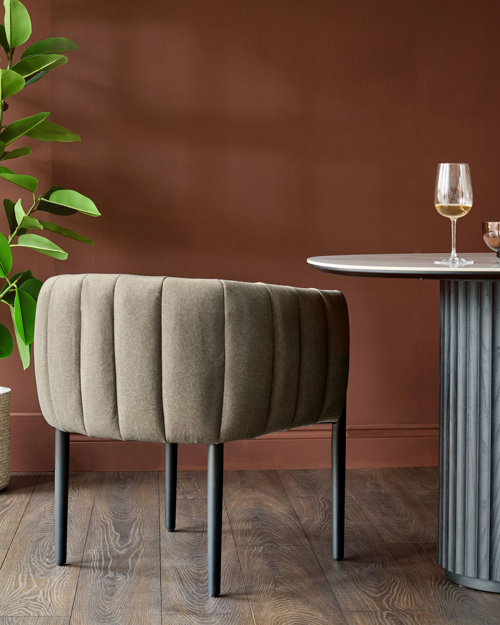 Cole mocha fabric dining chair