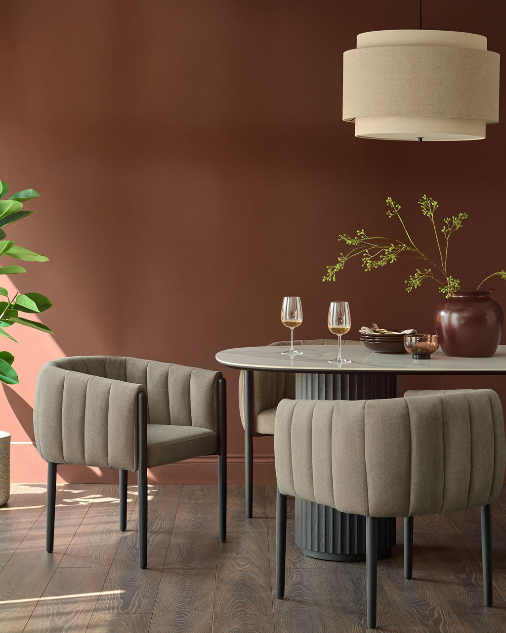 Cole mocha fabric dining chair