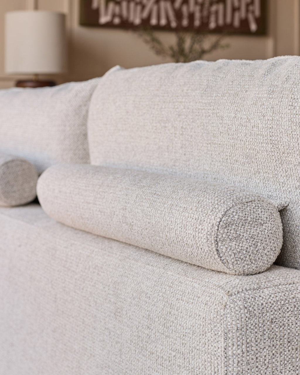 Colette natural fabric right hand corner chaise sofa