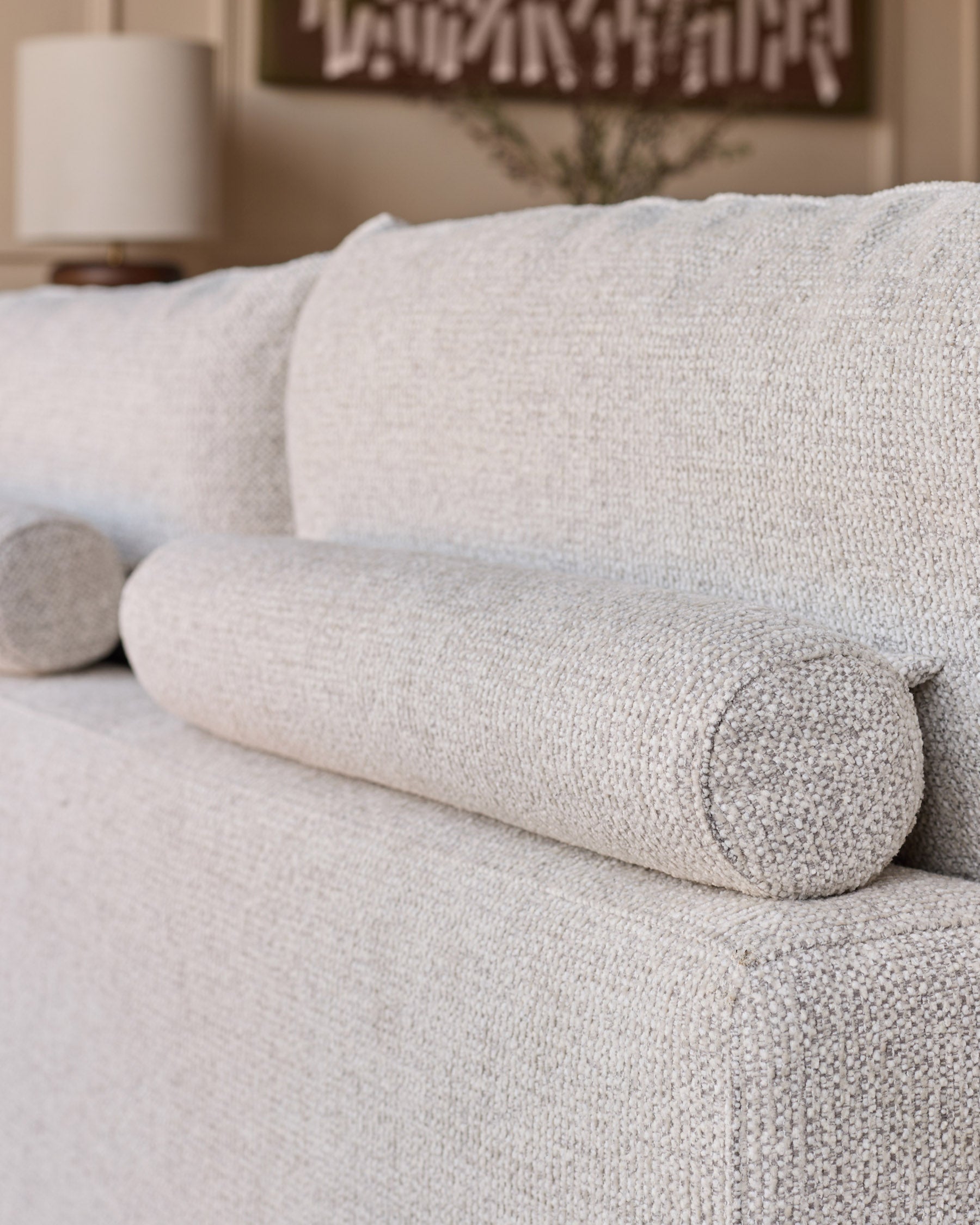 Colette natural fabric right hand corner chaise sofa