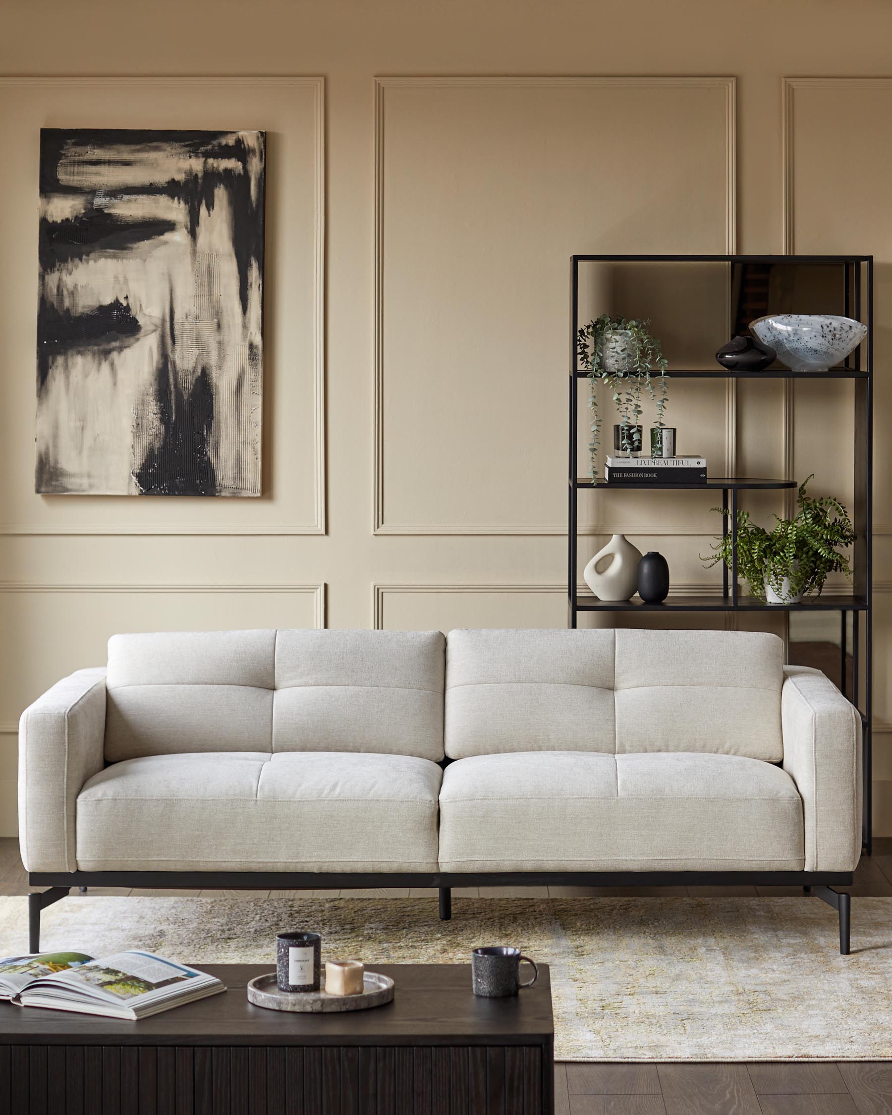 Colton ivory chenille 3 seater sofa