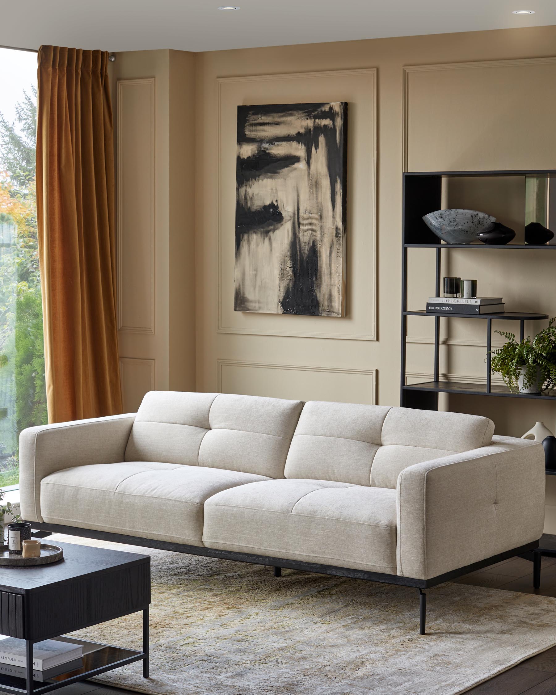 Colton ivory chenille 3 seater sofa