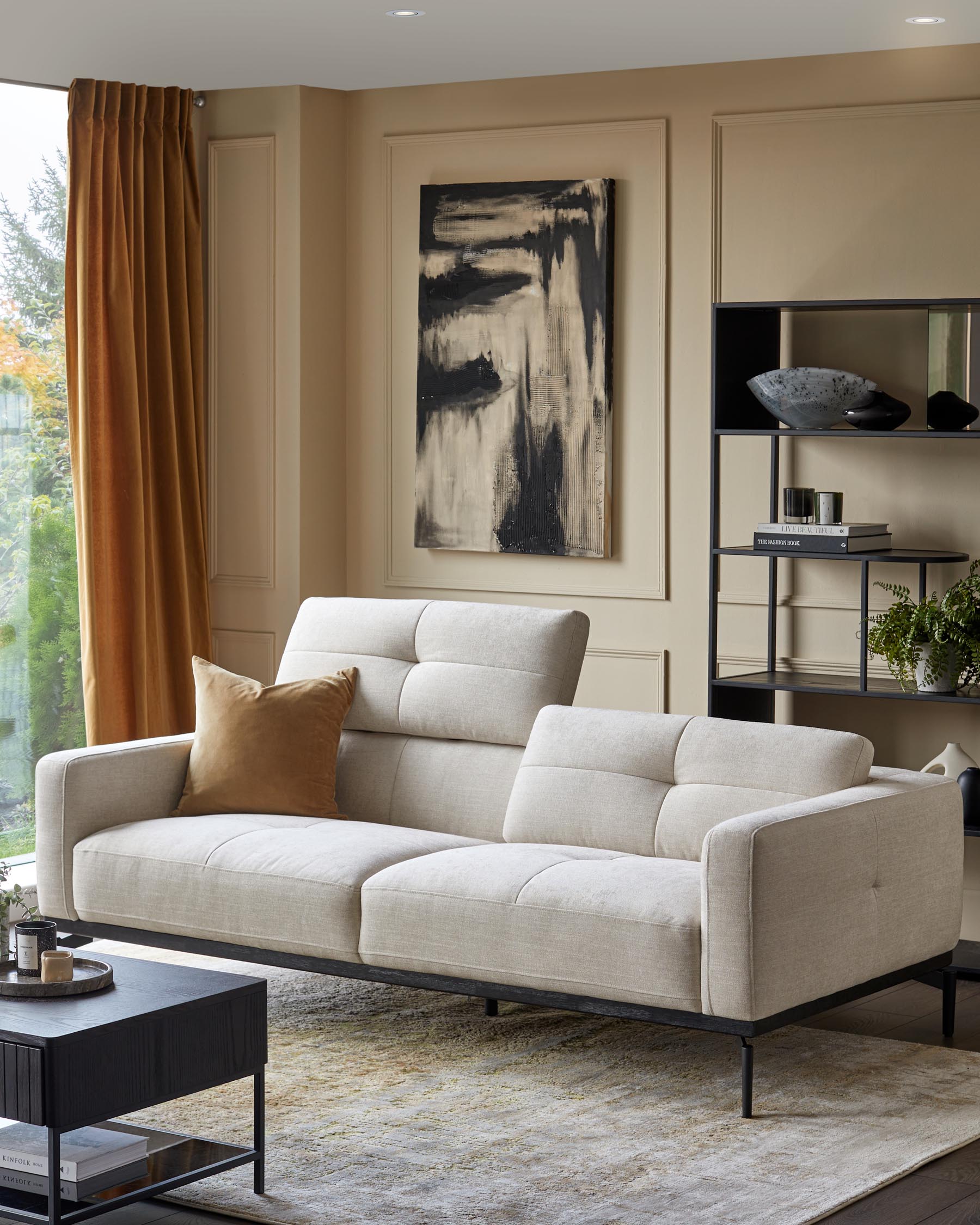Colton ivory chenille 3 seater sofa