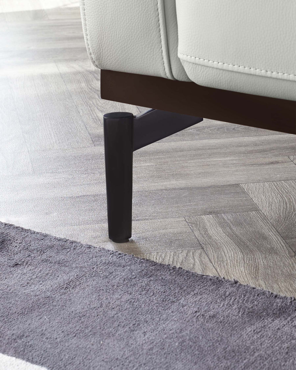 Colton Natural Grey Leather 3 Seater Sofa