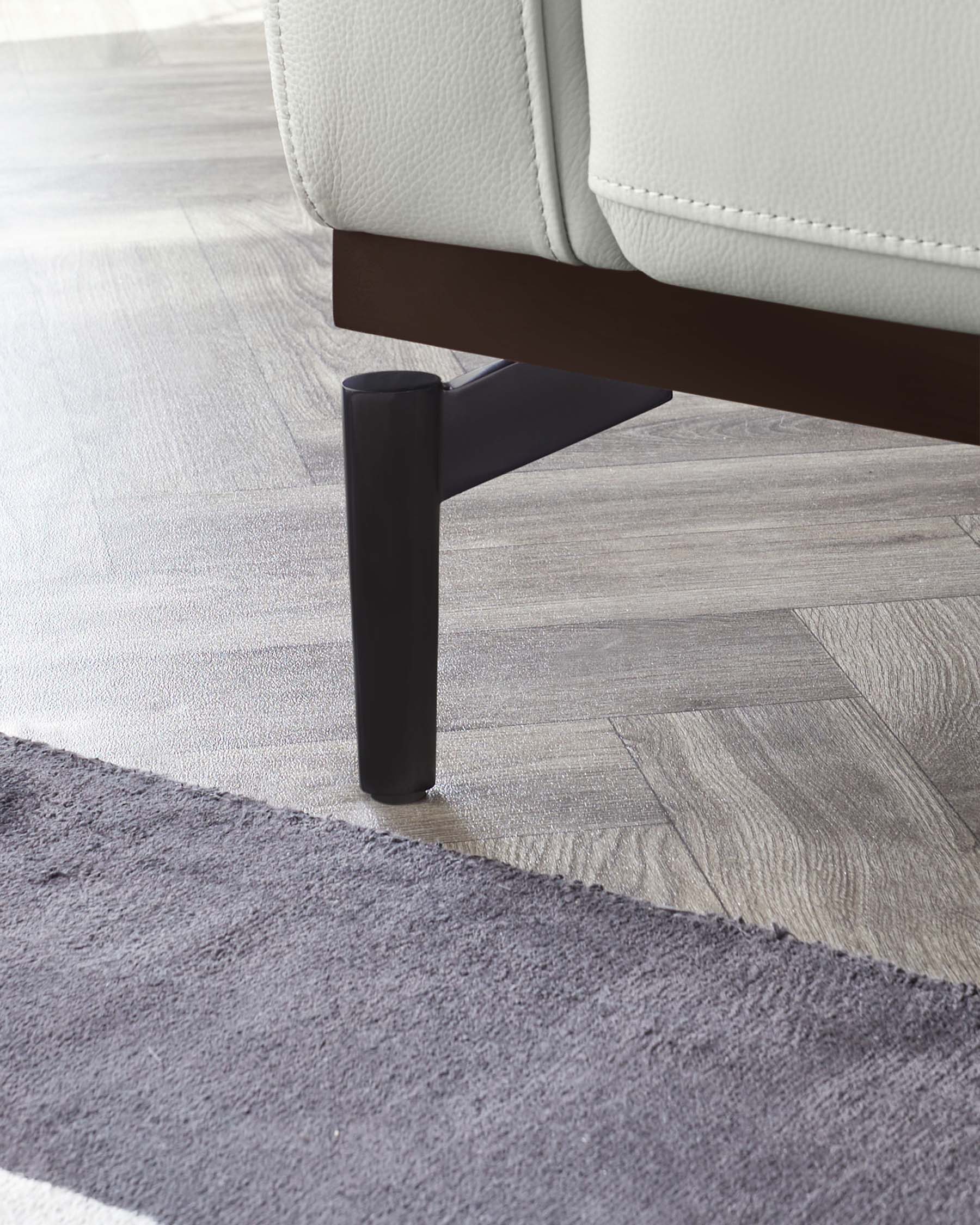 Colton Natural Grey Leather 3 Seater Sofa