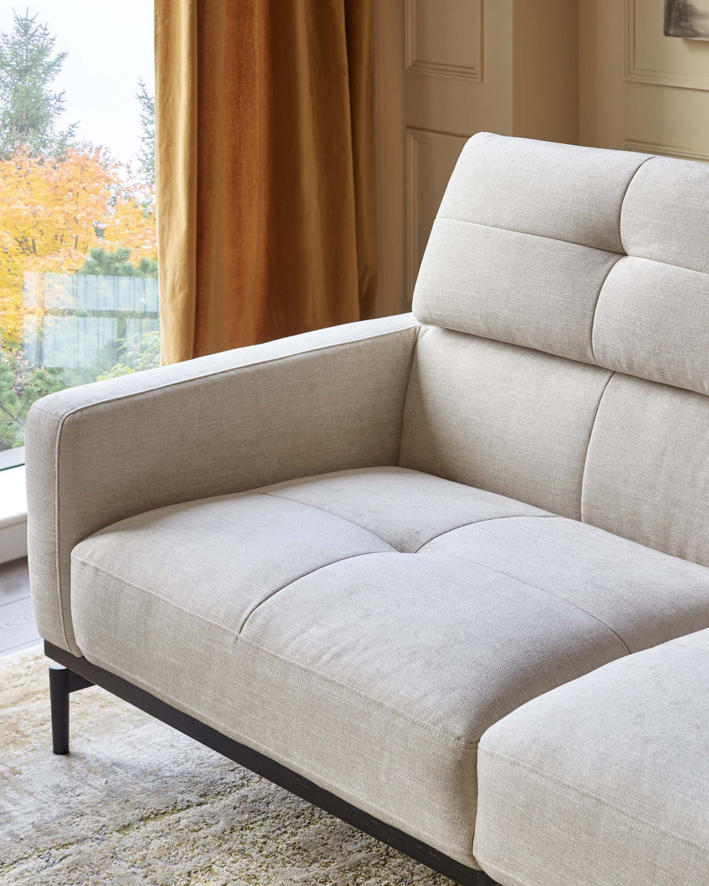 Colton ivory chenille 2 seater sofa