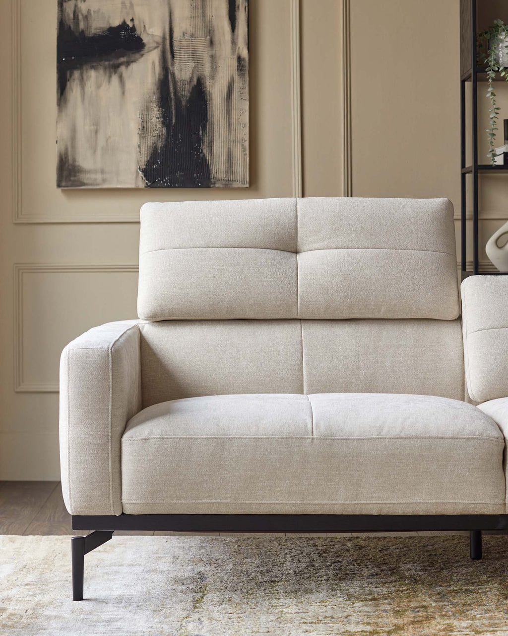 Colton ivory chenille 2 seater sofa