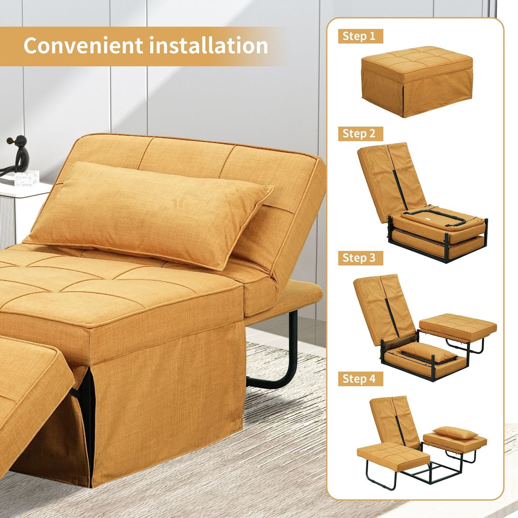 Convertible Sofa Bed Sleeper Sofa Chair Couch Folding Ottoman Recliner Chairs for Living Room
