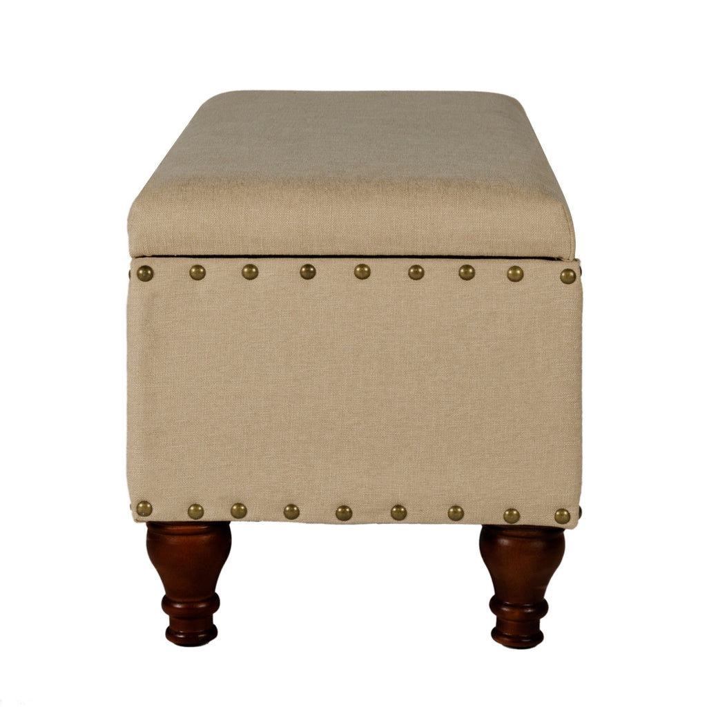 Copper Grove Muscari Upholstered Storage Bench with Nailhead Trim