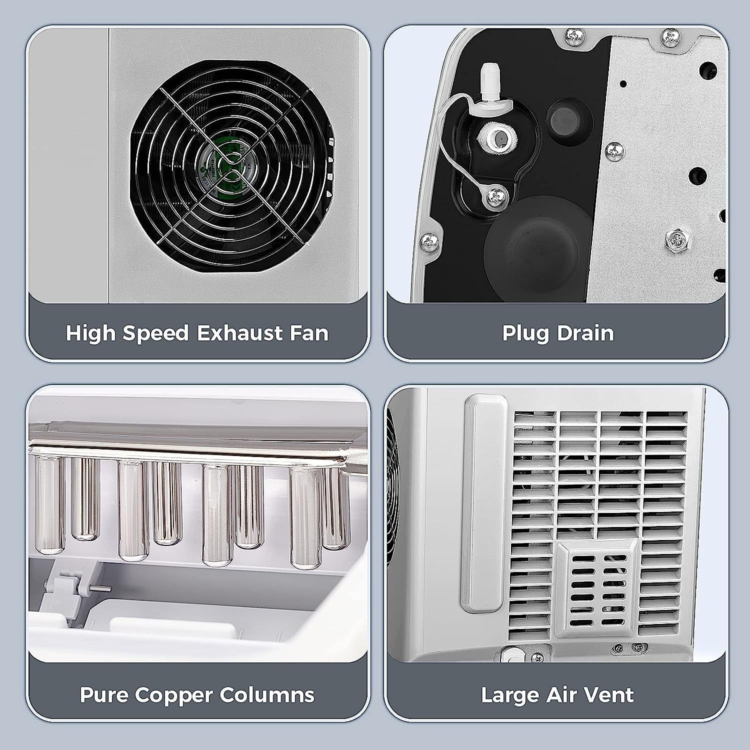 Countertop Ice Maker Machine, Ice Cube Ready in 6-8 Mins with Ice Scoop and Basket